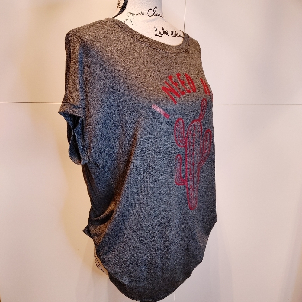 NWT I Need A Hug Cactus Graphic Tee Large Western Boho Soft Tee - Picture 5 of 8